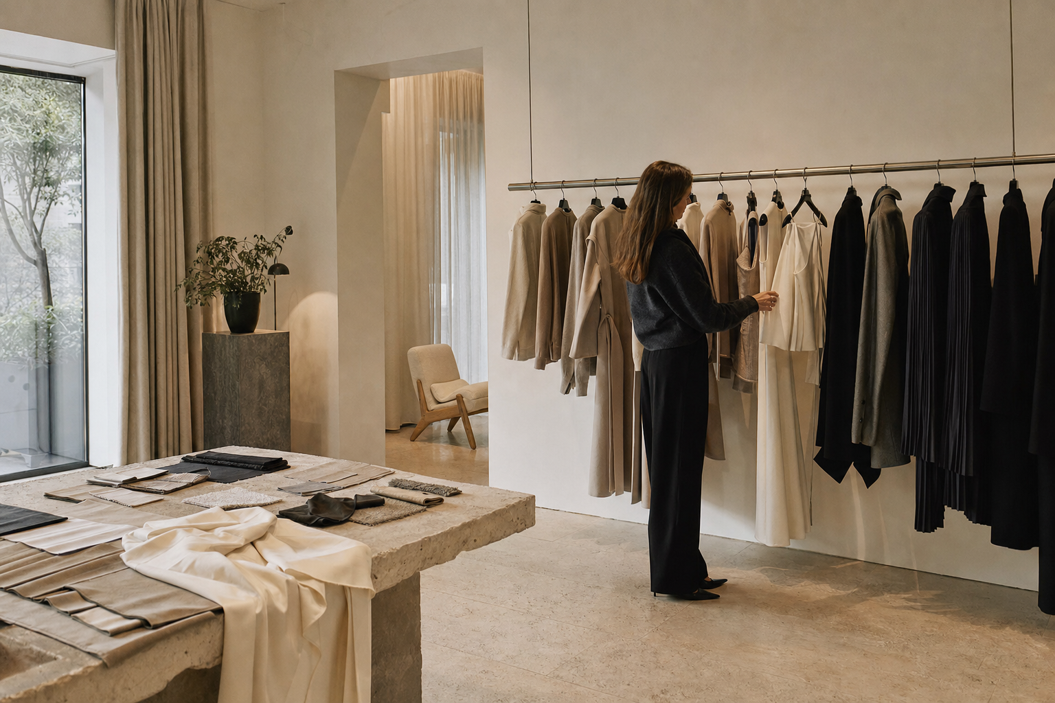 Persoonlijke collectiepresentatie in de showroom